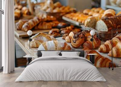 Fresh baked goods in the bakery Wall mural