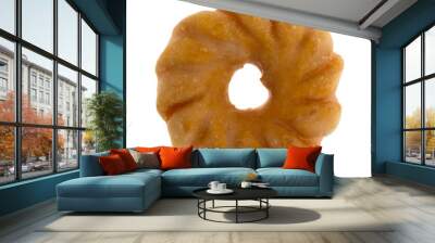 Glazed cruller on a white background Wall mural