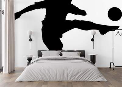 Football player silhouette vector art Wall mural