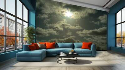 sun and clouds Wall mural