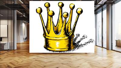 golden crown illustrated Wall mural