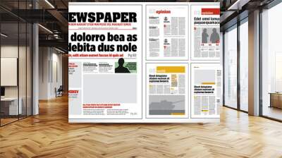 Graphical design newspaper template vector illustration Wall mural