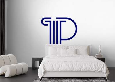 letter p with law logo vector premium design Wall mural