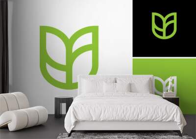 u shape plant premium logo vector template Wall mural