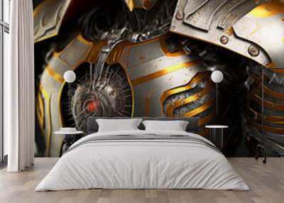 Robotic Cyborg of Metal Iron  Wall mural