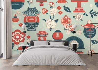 Chinese Day seamless pattern template Wall mural