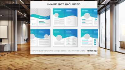 company profile brochure template layout design, 16 pages corporate brochure design template, Minimal Business Brochure template design Wall mural