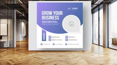 Digital business marketing social media post template. Set of Editable minimal square banner. Modern and creative social media post design. Minimal and Trendy social media layouts. Web banner template Wall mural