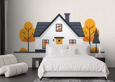 exterior house isolated icon vector illustration design Wall mural