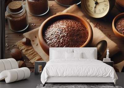 92 6. Flax Seeds - Flax seeds are small, brown seeds that are hi Wall mural