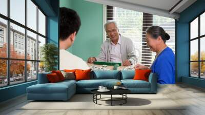 The family playing mahjong Wall mural