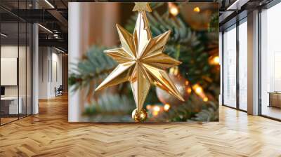 A gold tree topper is a great way to decorate your Christmas tree. It comes with a shiny star decoration. You can easily put the star on top of the tree. Wall mural