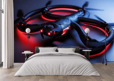 Automated robot serpent. Self-driving drone equipped with FPV camera and lighting.






 Wall mural