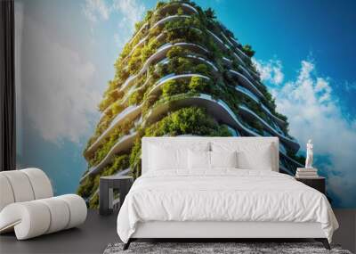 Buildings that are good for the environment are the future of construction.  The goal is to make buildings that help protect nature and have a positive impact on the world by 2050. Wall mural