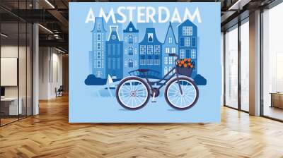 Vector city background. Amsterdam Wall mural