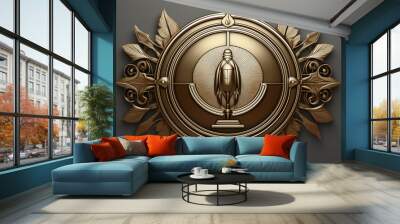 3D rendering of an education emblem representing the concept of schooling. Wall mural