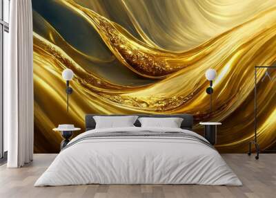 Gold texture background, abstract liquid gold background Wall mural