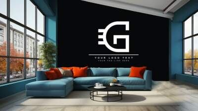 letter GE Clean and Minimal Initial Based Logo Design Wall mural