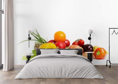 vegetables isolated on a white background Wall mural