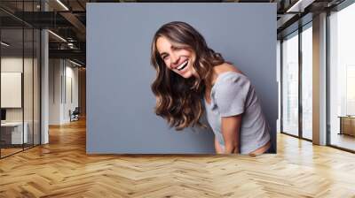 Young beautiful woman with a healthy smile. Beauty and fashion. Wall mural