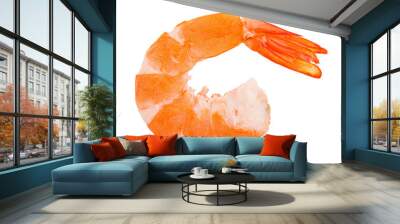 Tiger shrimp. Prawn isolated on a white background. Seafood Wall mural