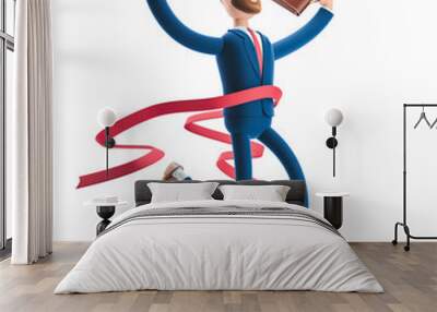 3d illustration. businessman billy winning the competition. successful businessman Wall mural