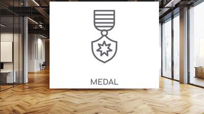 Medal linear icon. Modern outline Medal logo concept on white background from army and war collection Wall mural