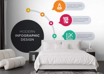 modern business infographic illustration design contains corporate raiders, corporation tax, cost-push inflation, council tax, cit crunch simple vector icons. set of 5 isolated filled icons. Wall mural