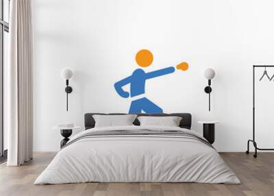 two colored aikido concept vector icon. 2 color aikido vector illustration. isolated blue and orange eps icon on white background. Wall mural