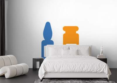 two colored Ampoule concept vector icon. 2 color Ampoule vector illustration. isolated blue and orange eps icon on white background. Wall mural