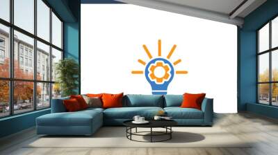 two colored Brainstorming concept vector icon. 2 color Brainstorming vector illustration. isolated blue and orange eps icon on white background. Wall mural