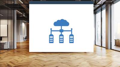 two colored Computing cloud concept vector icon. 2 color Computing cloud vector illustration. isolated blue and orange eps icon on white background. Wall mural