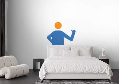 two colored confident human concept vector icon. 2 color confident human vector illustration. isolated blue and orange eps icon on white background. Wall mural