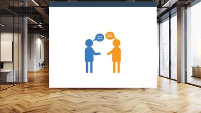 two colored Dialogue concept vector icon. 2 color Dialogue vector illustration. isolated blue and orange eps icon on white background. Wall mural