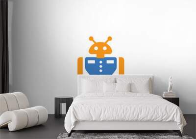 two colored Droid concept vector icon. 2 color Droid vector illustration. isolated blue and orange eps icon on white background. Wall mural