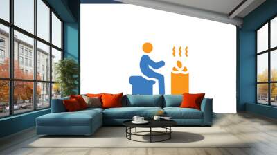 two colored Earth sauna concept vector icon. 2 color Earth sauna vector illustration. isolated blue and orange eps icon on white background. Wall mural