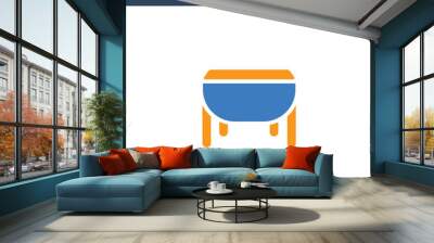 two colored gateleg table concept vector icon. 2 color gateleg table vector illustration. isolated blue and orange eps icon on white background. Wall mural