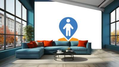 two colored Human Location concept vector icon. 2 color Human Location vector illustration. isolated blue and orange eps icon on white background. Wall mural