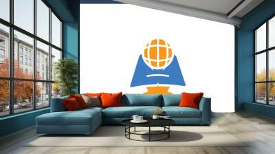 two colored International concept vector icon. 2 color International vector illustration. isolated blue and orange eps icon on white background. Wall mural