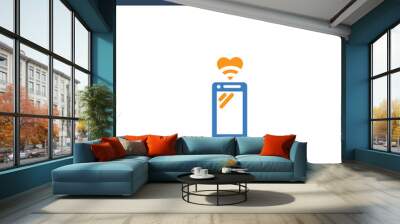 two colored love Smartphone concept vector icon. 2 color love Smartphone vector illustration. isolated blue and orange eps icon on white background. Wall mural