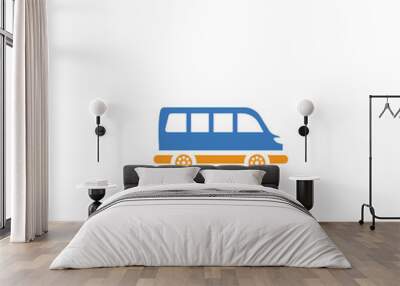 two colored Minibus concept vector icon. 2 color Minibus vector illustration. isolated blue and orange eps icon on white background. Wall mural