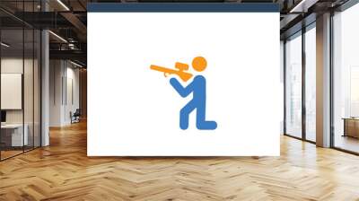 two colored Paintball concept vector icon. 2 color Paintball vector illustration. isolated blue and orange eps icon on white background. Wall mural