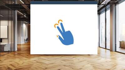 two colored Press with two fingers concept vector icon. 2 color Press with two fingers vector illustration. isolated blue and orange eps icon on white background. Wall mural