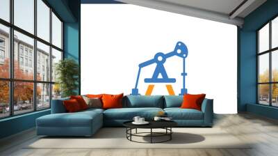 two colored Pumpjack concept vector icon. 2 color Pumpjack vector illustration. isolated blue and orange eps icon on white background. Wall mural