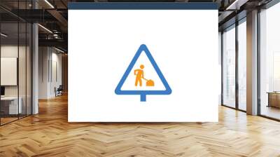 two colored school ahead concept vector icon. 2 color school ahead vector illustration. isolated blue and orange eps icon on white background. Wall mural