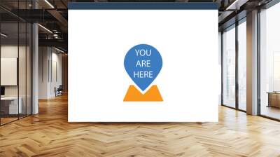 two colored You are here concept vector icon. 2 color You are here vector illustration. isolated blue and orange eps icon on white background. Wall mural