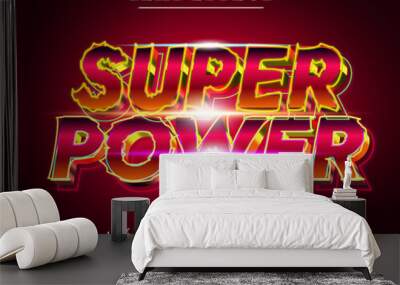 Super Power 3D Editable Text Effect Wall mural