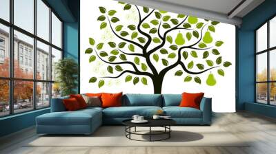 pear tree in two seasons Wall mural