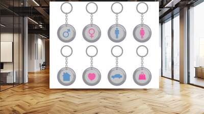 Men's Women's Metal Key Chain Wall mural