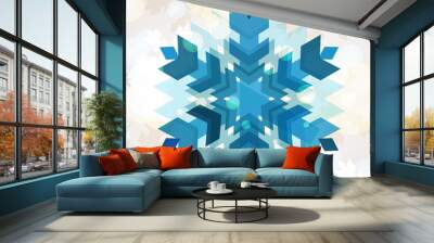 Abstract colorful vector snowflake with winter background. Chris Wall mural